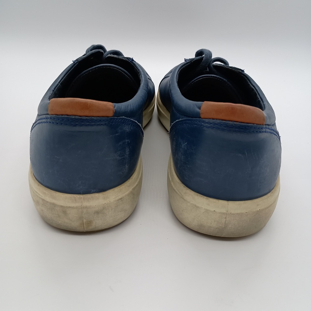 ECCO Soft 7 Mens‎ Navy Blue Leather Low Top Sneakers Size EU 47 US 13.5 - Picture 5 of 10